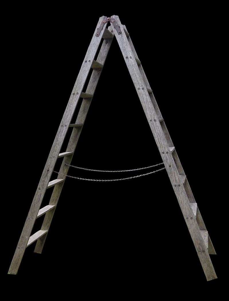 Repurposed ladder bookshelf