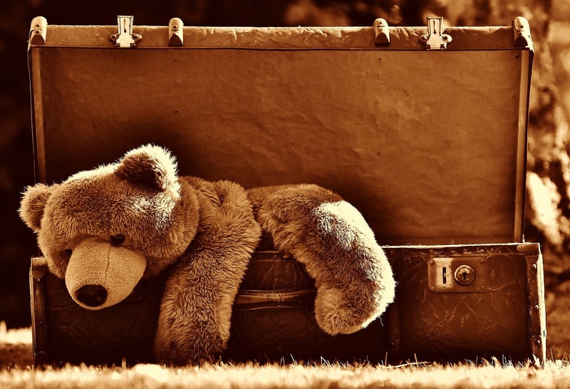 Vintage suitcase storage